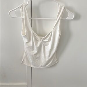 Princess Polly White Asymmetrical Crop Tank Top